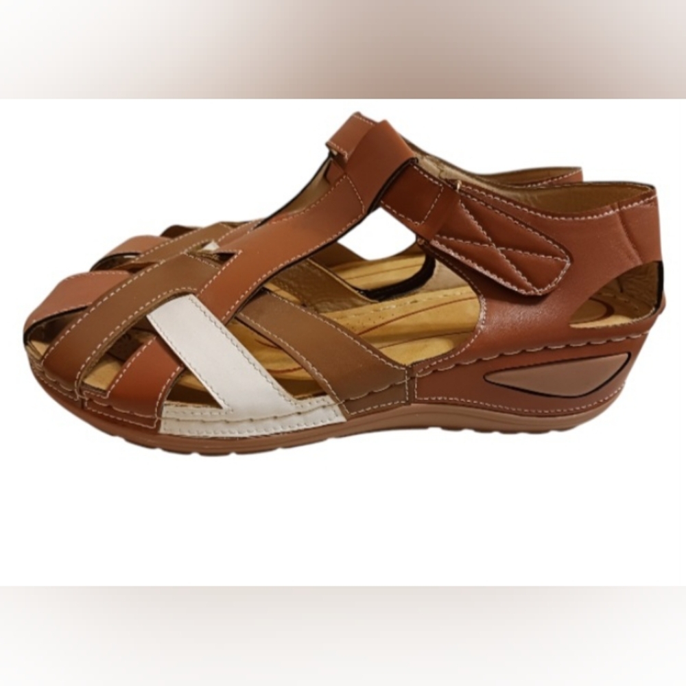 NEW FOURTOC CLOSED TOE WEDGES SANDLES FOR WOMEN SIZE 9.5 - Picture 3 of 6